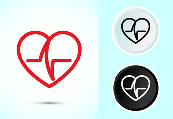 Heartbeat pulse icon design illustration, icon for web and mobile application