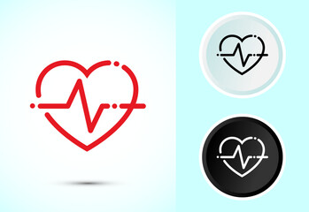 Heartbeat pulse icon design illustration, icon for web and mobile application