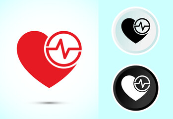Heartbeat pulse icon design illustration, icon for web and mobile application