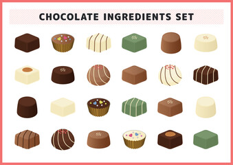 バレンタインのチョコレートイラスト素材セット