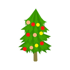 Christmas tree, Christmas balls, decoration, color drawing, transparent background.