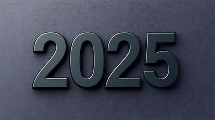 flat 2025 in dark gray text on purple