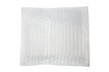 inflatable plastic air bags for protective parcel wrapping on white background