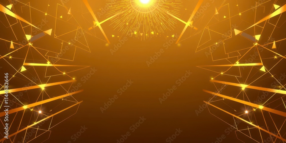 Poster golden vector texture featuring intricate geometric shapes and lines with a luxurious and radiant go