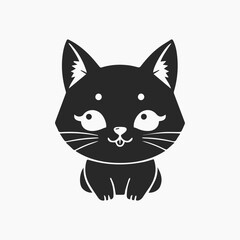 Design cat Minimalist and Flat Logo Vector illustration white background 