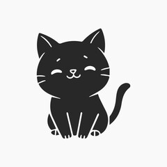 Design cat Minimalist and Flat Logo Vector illustration white background 