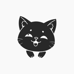 Design cat Minimalist and Flat Logo Vector illustration white background 