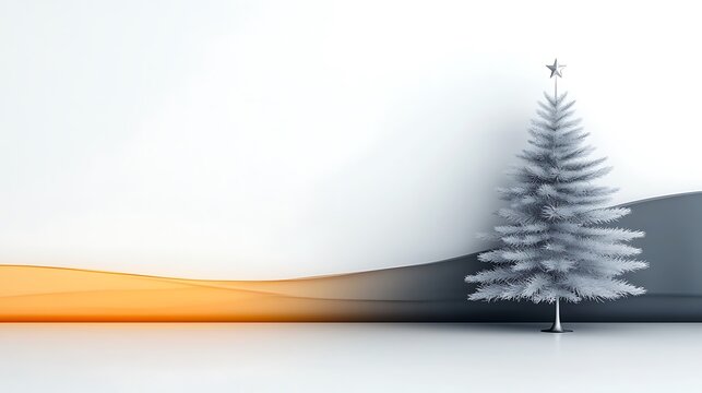 A stunning metallic Christmas tree with glowing decorations, sleek gold and silver elements, and a shimmering silver star topper, creating a sophisticated holiday vibe against a contrasting 