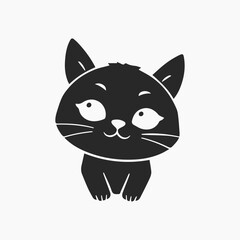 Design cat Minimalist and Flat Logo Vector illustration white background 