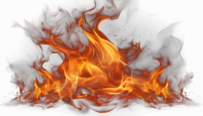 Realistic Fire Flames on a transparent Background – High-Resolution PNG for Design Projects