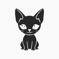Design cat Minimalist and Flat Logo Vector illustration white background 