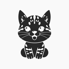 Design cat Minimalist and Flat Logo Vector illustration white background 