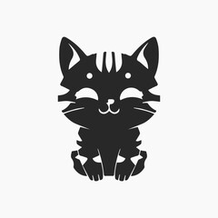 Design cat Minimalist and Flat Logo Vector illustration white background 