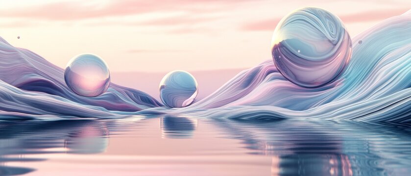 Creative key visual design utilizing soft pastel colors, flowing shapes, and harmonious patterns, focused on elegant color schemes and minimalist style for an inviting visual experience