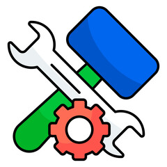 Editable design icon of technical tools