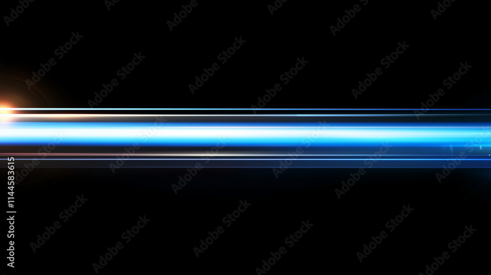 Poster abstract digital banner: glowing blue light beam on a dark background. futuristic technology concept