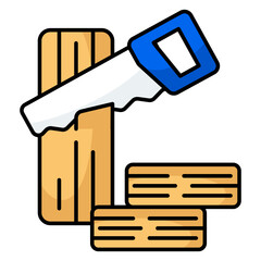 A woodcutting tool icon, vector design of saw