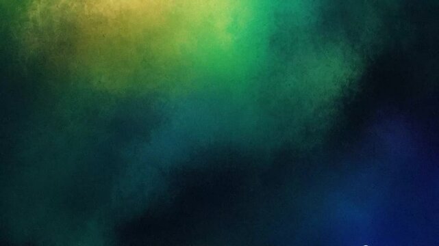 Green yellow and blue gradient with rough grain noise texture effect on abstract black background. Gradient color animation background with rough grain texture for loop