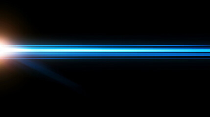 Abstract digital banner: Glowing blue light beam on a dark background. Futuristic technology concept with neon light effects. Ideal for presentations, websites, and graphic design projects.