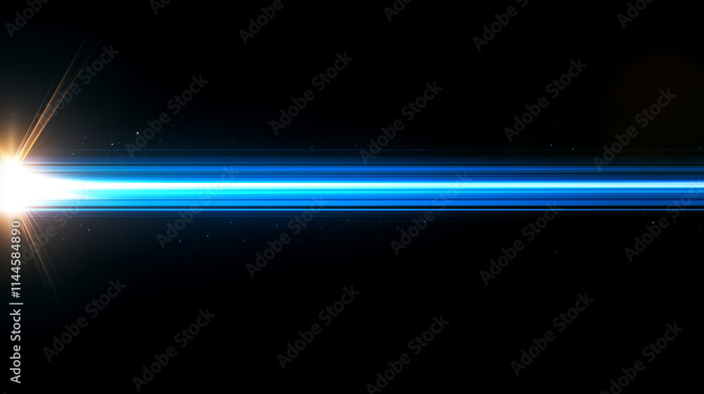 Poster abstract digital banner: glowing blue light beam on a dark background. futuristic technology concept