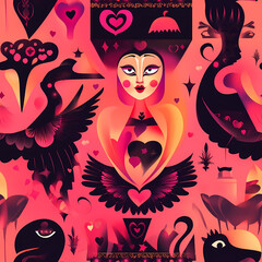 Cute Valentine&rsquo;s Day Pattern: Hearts, Love, and Seamless Design