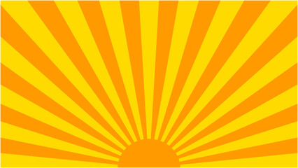 サンバースト 放射線 日の出 チラシ・Web・動画背景素材16:9サイズ 黄色 オレンジ