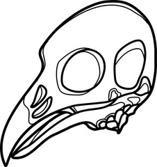 Raven skull outline vector