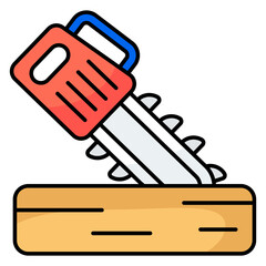A woodcutting tool icon, vector design of chain saw