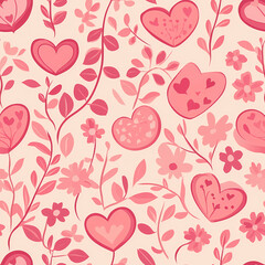 Seamless Valentine’s Pattern: Hearts and Romantic Anime Manga Design