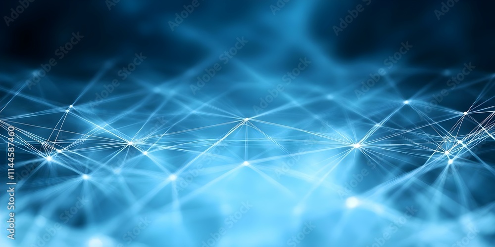 Aufkleber a digital abstract background featuring interconnected lines and glowing points in shades of blue, s