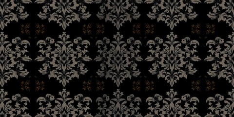 Intricate gothic damask wallpaper design perfect for dark and elegant interior spaces, wallpaper, background