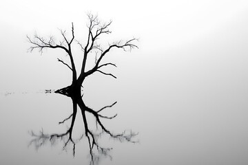 Fototapeta premium Dead tree in a lake in the forest
