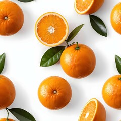 Fresh Juicy Orange with a Slice on a White Background – Citrus Fruit for Healthy Lifestyle and Refreshment