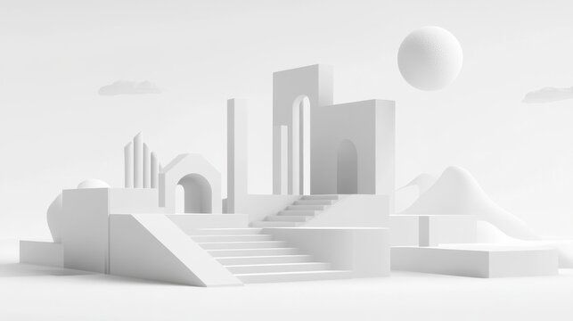 Bold key visual concept with minimalist lines, monochrome palette, and abstract shapes conveying a strong, modern, and sleek visual identity