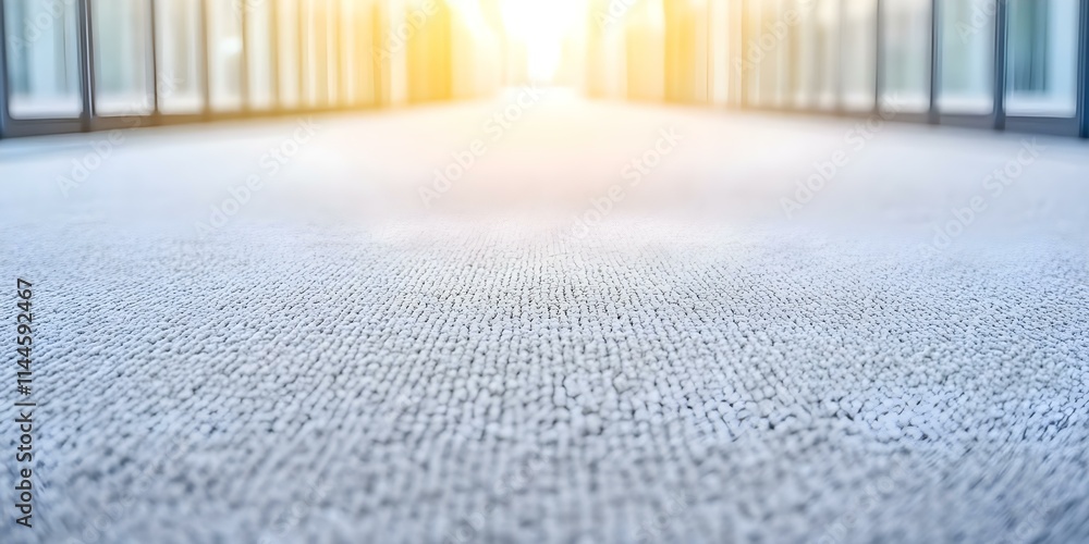 Poster a softly lit corridor with a textured floor, creating a warm and inviting atmosphere. concept warm l