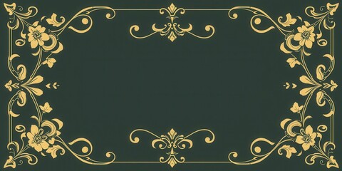 Purple card with intricate vintage floral pattern and elegant golden label, greeting card, classic, decorative