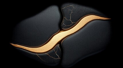 Obraz premium Abstract Black Gold Texture Luxury Crackled Elegant Design 4K Background