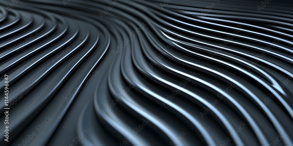 Aufkleber a close-up of textured, flowing lines in a dark, abstract pattern, creating a sense of depth and mov