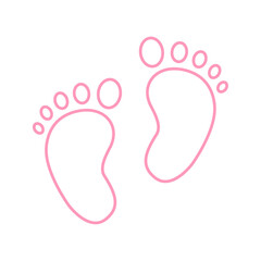 Baby girl footprint icon