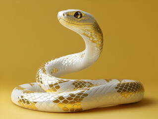 Fototapeta premium White and gold snake Year of the snake