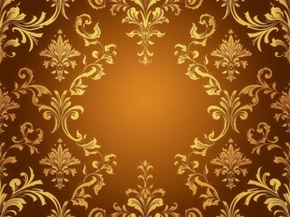 Fototapeta premium Seamless golden floral wallpaper with luxurious design, golden, metallic
