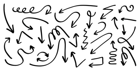 Various vector hand drawn arrows 