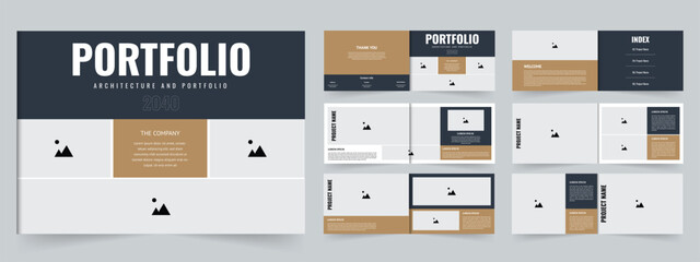 Architecture portfolio template design landscape layout