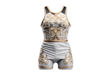 Competition-Grade Wrestling Gear Isolated on Transparent Background.