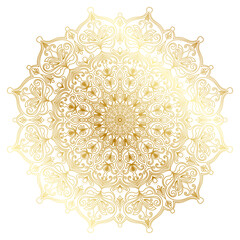 Golden circle mandala, luxury flowers, abstract pattern, graphic elements