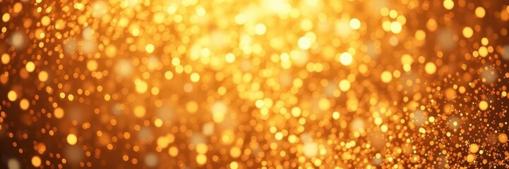 Obraz premium Sparkling gold glitter particles on a dark background, vector illustration, background, shiny