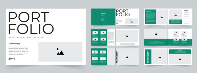 Architecture portfolio layout or landscape portfolio brochure