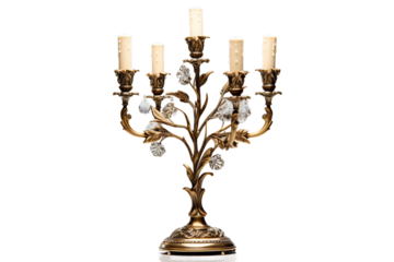 Classic Candelabra Stand Isolated on Transparent Background