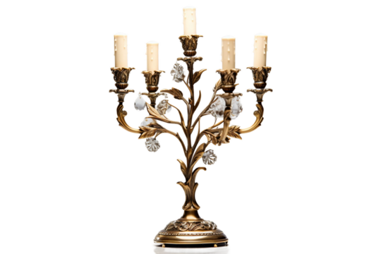 Classic Candelabra Stand Isolated on Transparent Background