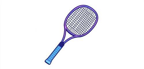 Next-gen badminton racket with UV-resistant coating, detailed vector.